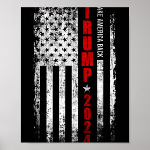 Donald Trump Neem Amerika Terug Amerikaanse Vlag P Poster
