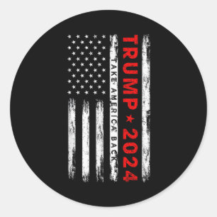 Donald Trump Neem Amerika Terug Amerikaanse Vlag P Ronde Sticker