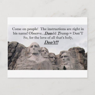 Donald Trump = Niet doen Briefkaart