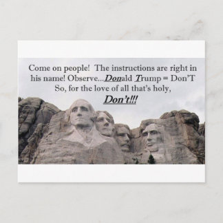 Donald Trump = Niet doen Briefkaart