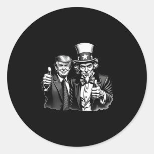 Donald Trump Oom Sam Selfie Duim Omhoog Grappige H Ronde Sticker