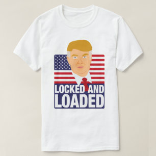 Donald Trump op slot en geladen T-shirt