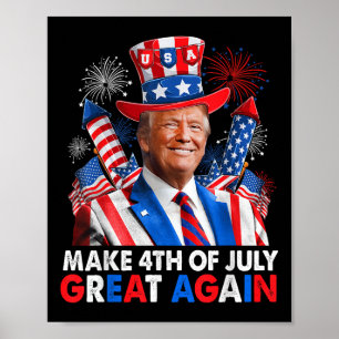 Donald Trump Patriottisch Vuurwerk Maak 4 juli G Poster