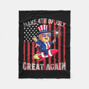 Donald Trump Patriottisch Vuurwerk Maakt 4 juli Vu Fleece Deken