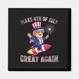 Donald Trump Patriottisch Vuurwerk Maakt 4 juli Vu Magneet
