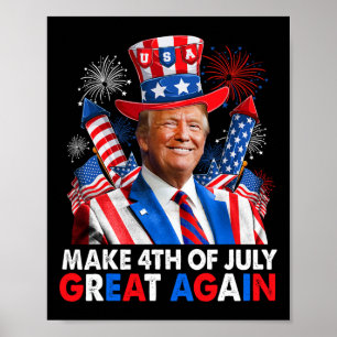 Donald Trump Patriottisch Vuurwerk Maakt 4 juli Vu Poster