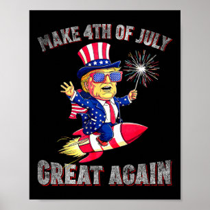 Donald Trump Patriottisch Vuurwerk Maakt 4 juli Vu Poster