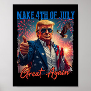 Donald Trump Patriottisch Vuurwerk Maakt 4 juli Vu Poster