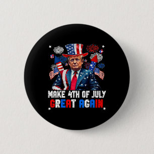 Donald Trump Patriottisch Vuurwerk Maakt 4 juli Vu Ronde Button 5,7 Cm