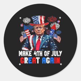 Donald Trump Patriottisch Vuurwerk Maakt 4 juli Vu Ronde Sticker