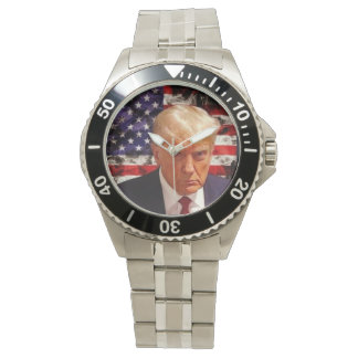 Donald Trump Patriottische Mugshot Art Watch Horloge