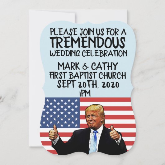 DONALD TRUMP PERSONALIZED WEDDING INVITATIONS KAART (Voorkant)