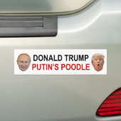 Donald Trump Poetin's poodle bumper sticker (Op auto)