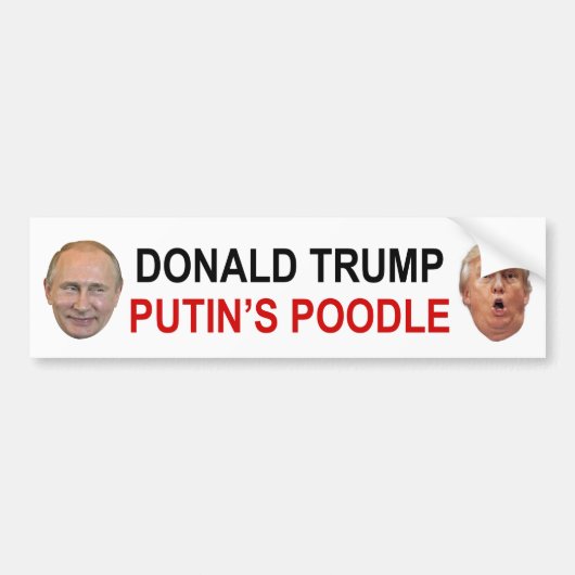 Donald Trump Poetin's poodle bumper sticker (Voorkant)