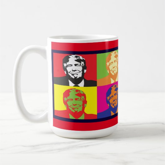 Donald Trump Pop Art classique Mug blanc (Gauche)