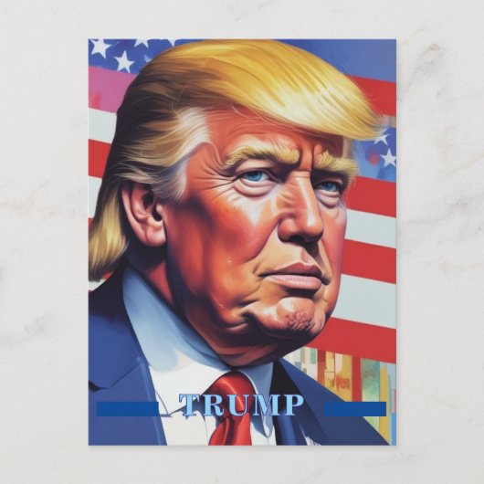 Donald Trump Pop Kunst Briefkaart (Voorkant)