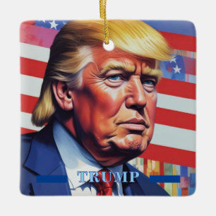 Donald Trump Pop Kunst Keramisch Ornament