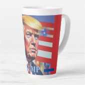 Donald Trump Pop Kunst Latte Mok (Rechterhoek)