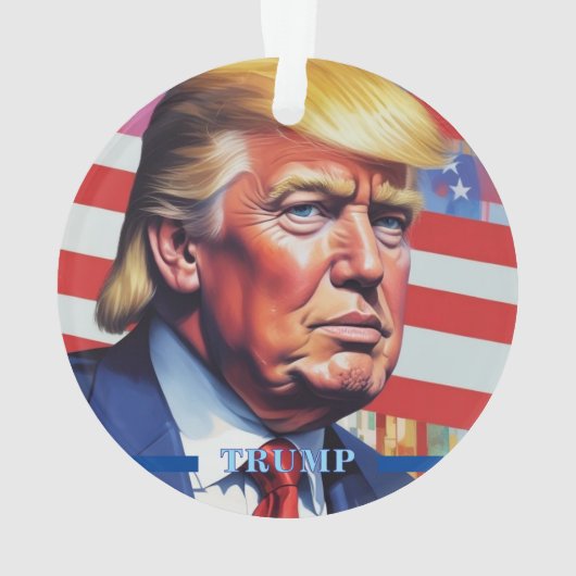 Donald Trump Pop Kunst Ornament (achterkant)