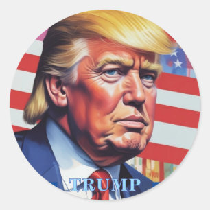 Donald Trump Pop Kunst Ronde Sticker