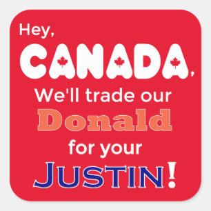 Donald Trump Pour Justin Sticker