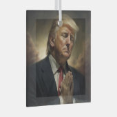 Donald Trump Pray for America Glas Ornament (Voorkant Rechts)