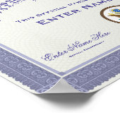 Donald Trump Preemptive Pardon Certification Funny Poster (Hoek)