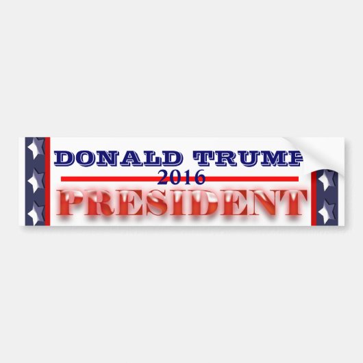 Donald Trump President 2016 Bumpersticker (Voorkant)