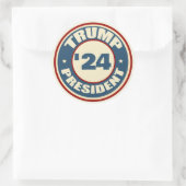 Donald Trump President 2024 Ronde Sticker (Tas)