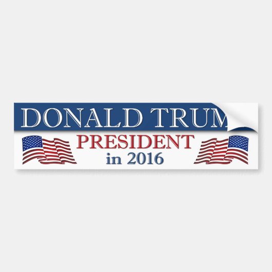 Donald Trump President in 2016 Patriottisch Bumpersticker (Voorkant)