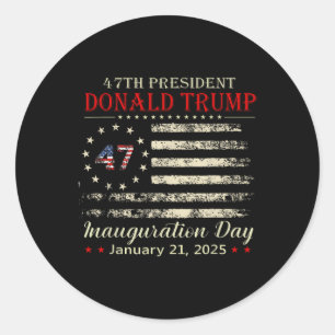 Donald Trump President Inauguratiedag 2025 Ronde Sticker