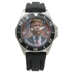 Donald Trump President Modern Portrait Horloge