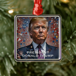 Donald Trump President Modern Portrait Metalen Ornament