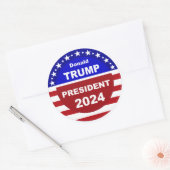 Donald Trump President rond 2024 Ronde Sticker (Envelop)