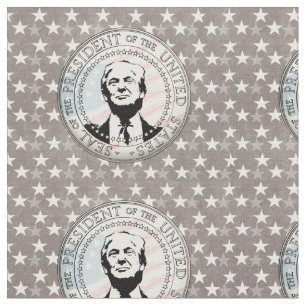 Donald Trump President. Zegel VS vlag zwart wit Stof