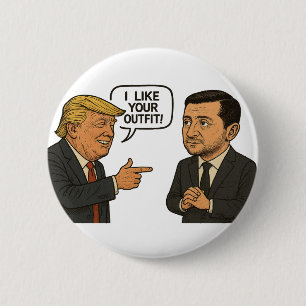 Donald Trump prijst Zelensky's formele pak Ronde Button 5,7 Cm