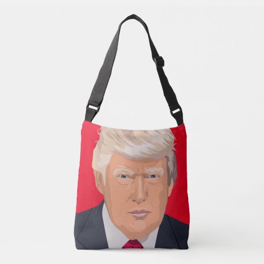 DONALD TRUMP PURSE, ALLEMAAL OVER DE DRUKKKRUISKRO CROSSBODY TAS (Voorkant)