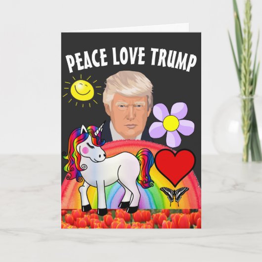 DONALD TRUMP RAINBOW UNICORN CARTE D'ANNIVERSAIRE (Devant)