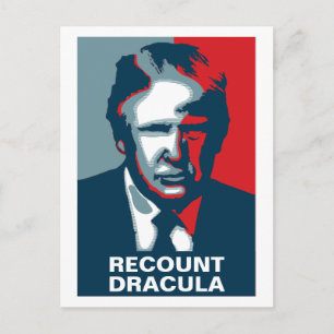 Donald Trump RECOUNT DRACULA Briefkaart