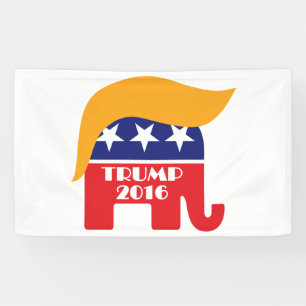 Donald Trump Republikeinse Olifant Haar Logo Spandoek