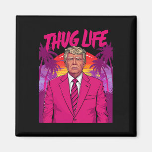 Donald Trump Retro Vintage Sfeer Roze Grappige Kun Magneet