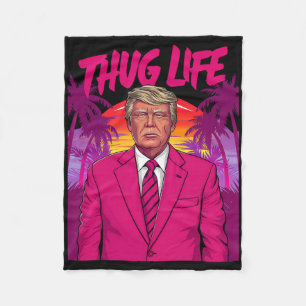 Donald Trump Retro Vintage Vibe Roze Grappige Kuns Fleece Deken