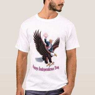 Donald Trump Rijden Patriottische Adelaar Art Cust T-shirt