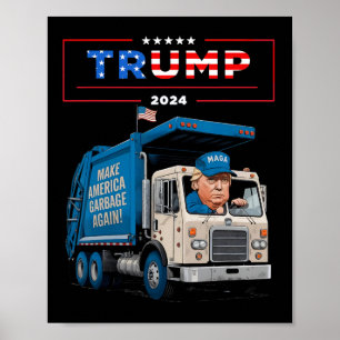 Donald Trump rijdt in Garge Truck-shirt Garge voor Poster