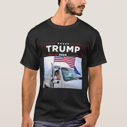 Donald Trump rijdt in vuilniswagen Shirt vuilnis (Voorkant)