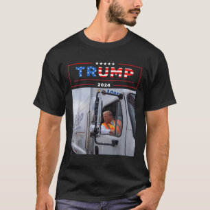 Donald Trump rijdt in vuilniswagen Shirt vuilnis