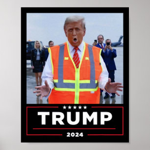 Donald Trump rijdt in vuilniswagen Shirt vuilnis Poster