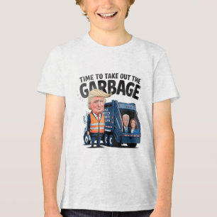 Donald Trump rijdt in vuilniswagen Uni-Adults Gar Tri-Blend Shirt