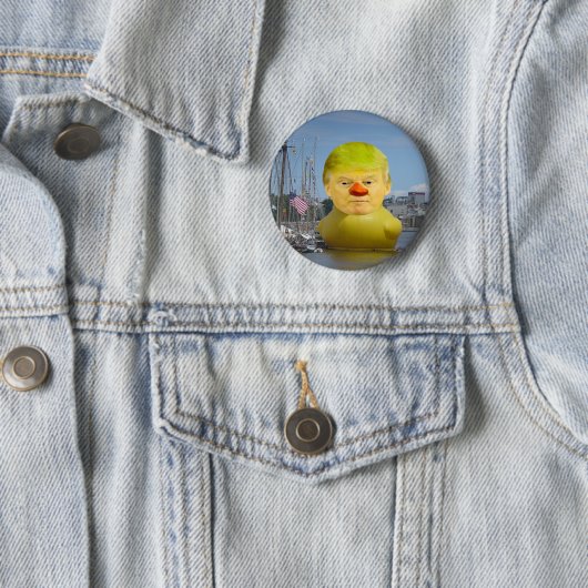 Donald Trump Rubber Gele Eend Ronde Button (In situ)