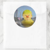 Donald Trump Rubber Gele Eend Ronde Sticker (Tas)